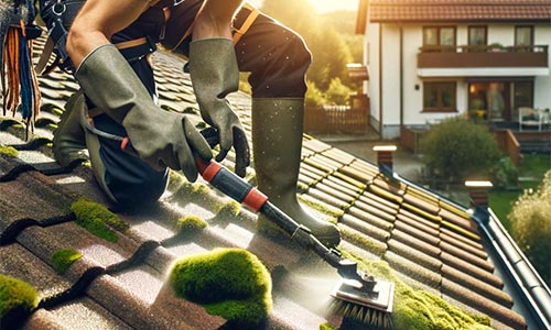 Travaux de demoussage des toiture Dagneux