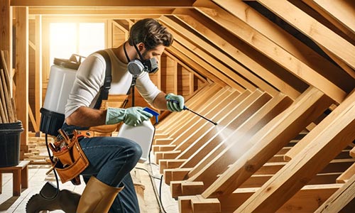 Travaux traitement charpente bois Dagneux